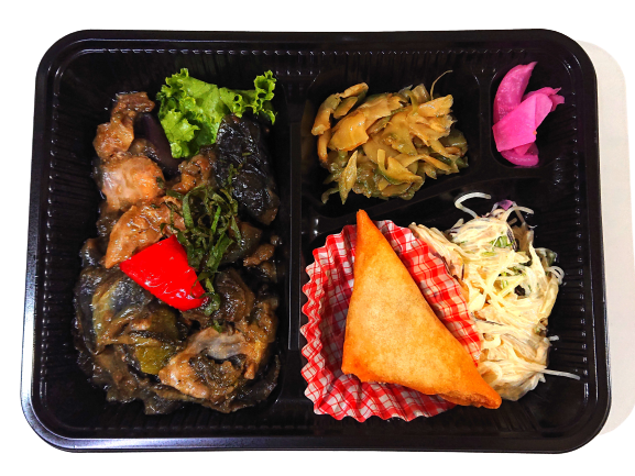 鶏と茄子の大葉味噌炒め